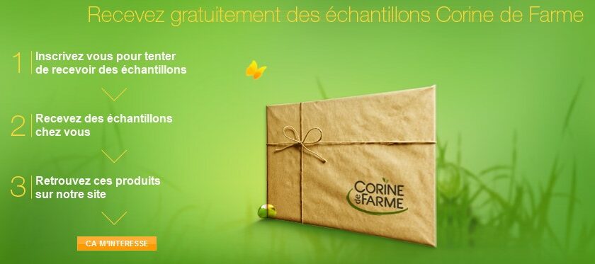 Echantillons gratuits Corinne de Farme