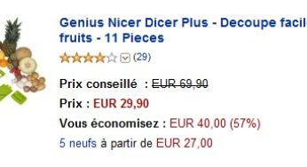 MINI PRIX! Le découpe légumes Genius Nicer Dicer Plus (11 pièces) à seulement 29,90 euros (port compris) au lieu de 69,90