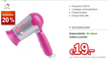 Le sèche-cheveux Hello Kitty à moins de 20 euros