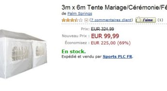 SUPER PROMO ! La tente de cérémonie à 99,99 euros au lieu de 324,99