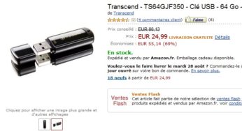 Vente Flash ! Clé USB 64Go à seulement 24,99 euros (port compris) au lieu de 80 euros