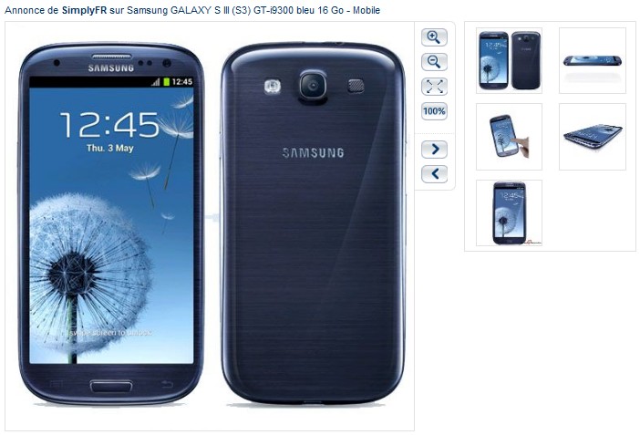 LE PLUS BAS PRIX ! Samsung Galaxy S3 16go bleu débloquée pour seulement 506,95 euros (port inclus) moins de 500 euros avec code promo.