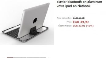 Promo! Clavier AZERTY Bluetooth en aluminium pour iPad 2/3 à seulement 39,99 euros au lieu de 69 euros