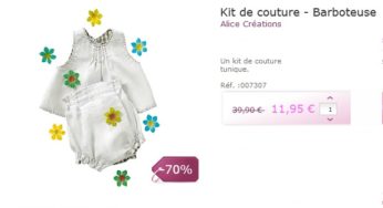 SUPER PROMO ! Kit Barboteuse/Tunique à faire soit même à seulement 11,95 euros au lieu de 39,90 euros