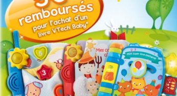 5 euros remboursés sur l’achat d’un livre Vtech Baby (le livre à partir de 11,32 euros après ODR)