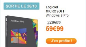 Windows 8 Pro en précommande à seulement 53,80 euros