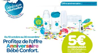 ODR : 5 euros remboursés pour 25 euros d’achat petite puériculture Bébé Confort