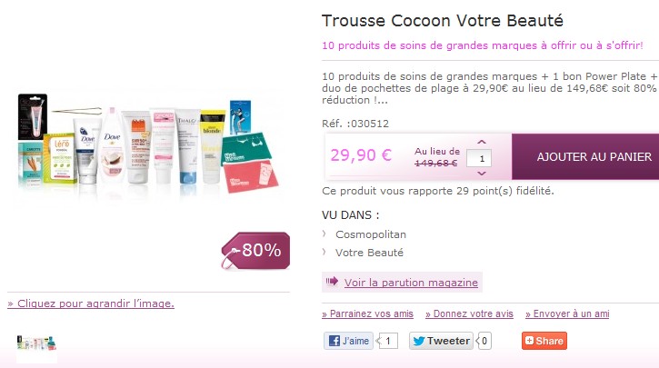 Promo : 10 produits soins femme de marque + trousse de toilette à seulement 29,90 euros au lieu de 149.68 euros (80% de réduction)