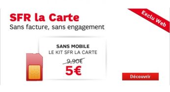 PROMO ! Carte prépayée 10 euros SFR La carte à 5 euros au lieu de 9,90