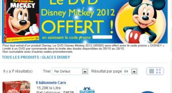 Un DVD Mickey offert pour tout achat d’une glace Disney (Code Promo Toupargel)