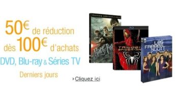 50 euros de réduction immédiate pour 100 euros d’achats de DVD, Blu-Ray, Coffret Films…