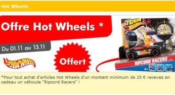 BON PLAN ! Un véhicule Hot Wheels Ripcord Racers gratuit (valeur 15,99 euros) pour 25 euros d’achat de produits Hot Wheels