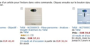 ODR : 10 euros remboursés sur pèse-personne Weight Watchers de Tefal (à partir de 27,11 euros après ODR)