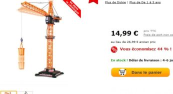 PROMO ! Grue géante Dickie télécommandée à seulement 14,99 euros au lieu de 26,99 euros