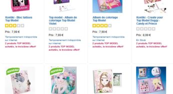 Aujourd’hui seulement ! 2 produits TOP MODEL (loisir créatif, tatoo, coloriage, journal intime…) achetés, le troisième GRATUIT