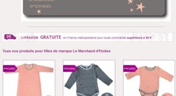 Déstockage Moins 50% et plus sur les vêtements 0-12 ans Le Marchand d’Etoiles (de 5 à 15 euros)