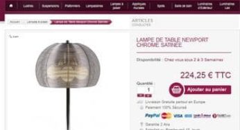 Promo -70% ! Lampe métal Newport à seulement 67,90 euros au lieu de 224 euros (frais de port inclus)