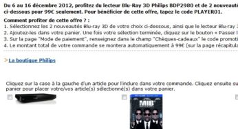 Moins de 100 euros le lecteur Blu-ray 3D Philips + 2 nouveaux films en Blu-ray 3D