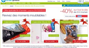 PROMO ! 40% de réduction des 20 euros d’achat chez SmartPhoto (Calendrier Photo, Livre Photo, Agenda, Cartes de vœux et autres objets photos)