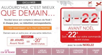 Supers Promos Nocibé ! 22 euros réduction immédiate pour 80 euros d’achat / -40% sur votre 2eme produits / Cadeaux