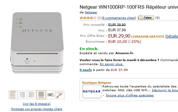 Vente Eclair 24h ! Répéteur universel Wifi- Netgear (spécial Mobile) à seulement 29,90 euros (port inclus) plus de 39,90 euros !