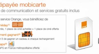 1,90 euro la Carte SIM prépayée Mobicarte au lieu de 7,90 euro (plus 2 places de ciné pour le prix 1 le mardi) ! VENTE FLASH