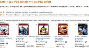 Bon plan : 1 jeu PS3 ou PSP acheté = 1 jeu gratuit