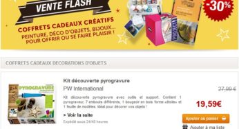 DERNIERS JOURS ! Moins 30% sur les coffrets créatifs (Gravure, Bijoux, Peinture…)