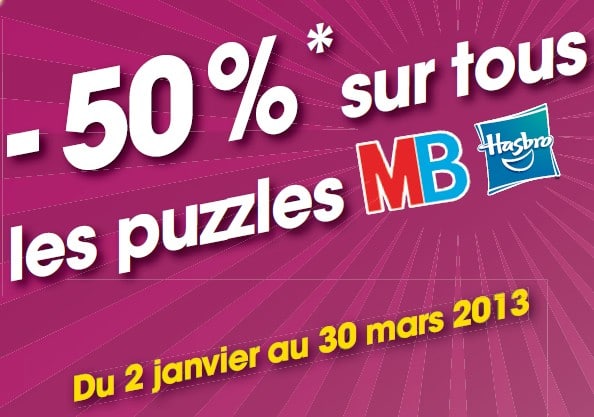 Offre de remboursement MB ! Votre/vos puzzles 50% remboursés