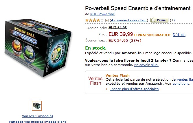 VENTE FLASH ! Kit d’entrainement Powerball Speed à seulement 39,99 euro au lieu de 64,95 euro !