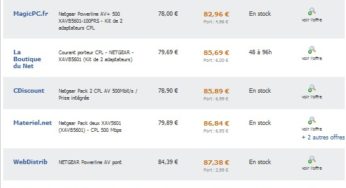 Vente flash 59,90 euros les 2 adaptateurs CPL 500 Mbit/s Netgear (au lieu de 100 euros)