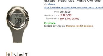 Montre cardio/compteur calories à 10 euro (port inclus)