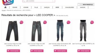 Jeans Lee Cooper à 19,99 euros chez Vet’Affaires