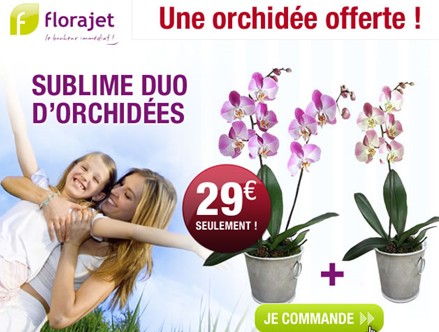 1 Orchidée achetée = 1 Orchidée Offerte chez Florajet
