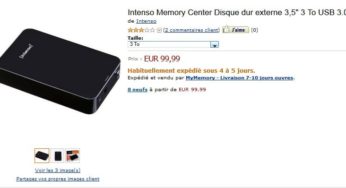 100 euros le disque dur externe 3 To 3,5″ USB 3.0 Noir (livraison gratuite)