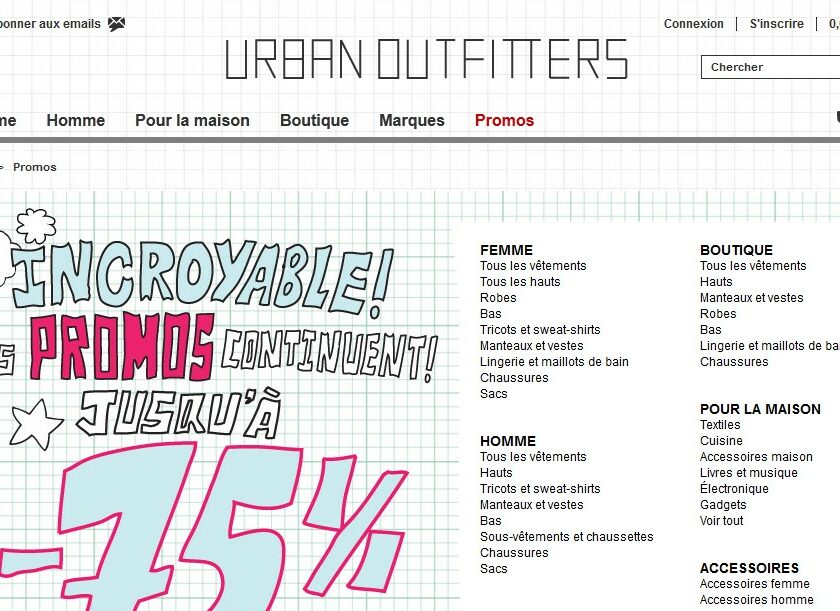 24h seulement ! 15 euros offerts pour 75 euros d’achat sur Urban Outfitters