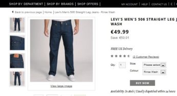 45 euros port inclus le Jean Levi’s 506