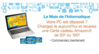 50 ou 100 euros offerts sur l’achat d’un PC chez Amazon