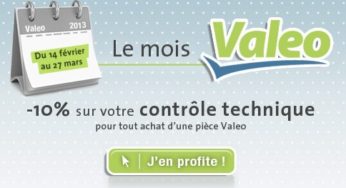 BON PLAN ! 10% de votre contrôle technique remboursé et Jusqu’à -66% sur les Produits VALEO