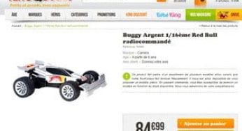 23,95 euros Buggy Red Bull radiocommandé Carrera RC –vendu plus de 80 euros chez KingJouet