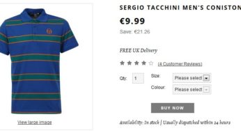 Polo Sergio Tacchini à seulement 8,99 euros (port inclus)