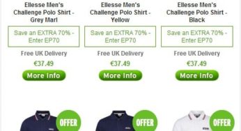 11,25 euros polos Ellesse aux choix (livraison gratuite)