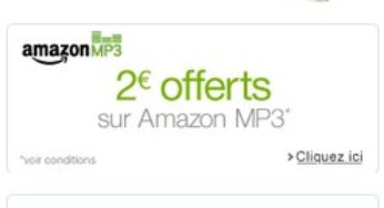 2 euros offerts de MP3 sur Amazon pour tout achat