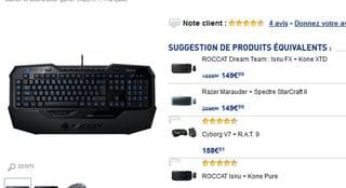 Vente flash Clavier et souris ROCCAT Isku + Kone á 99 euros au lieu de 125 euros