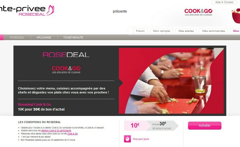 Vente Privee Atelier de cuisine Cook & Go