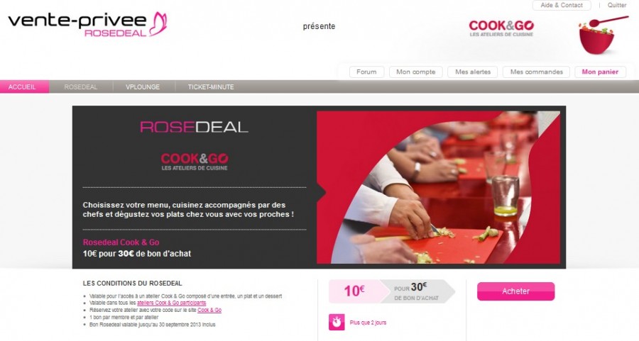 Vente Privee Atelier de cuisine Cook & Go