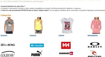 2 T-shirts, pulls ou vestes achetés = le 3eme gratuit (code promo Amazon)