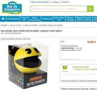 9,95 euros enceinte Pacman Paladone pour lecteurs Mp3, Smartphones… (Au lieu du double)