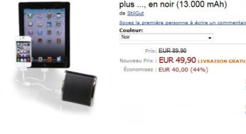 Moins de 50 euros Batterie externe USB 13.000mAh StilGut pour l’iPhone, iPad, Samsung et appareils avec micro USB