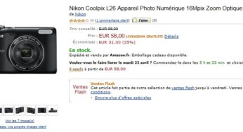 38 euros ! Appareil Photo Nikon Coolpix L26 16Mpix